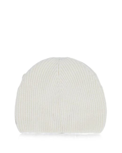 Charles Jeffrey White Ribbed-Knit Ear-Detail Beanie Hat for men