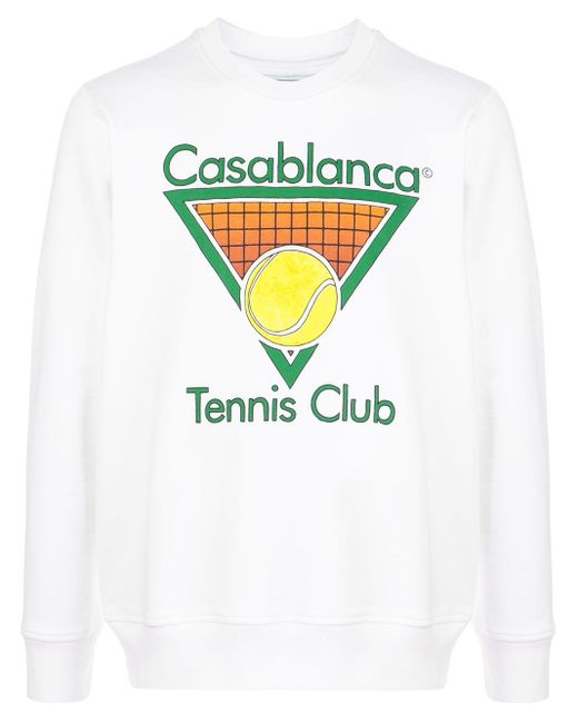 CASABLANCA White Tennis Club Logo Sweatshirt for men