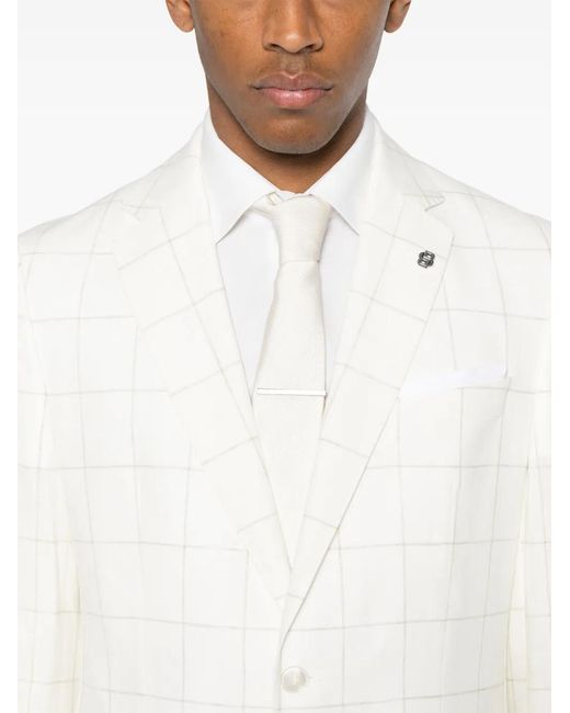 Boss White Checked Blazer for men