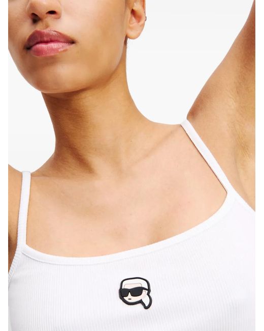 Karl Lagerfeld White Moon Printed Bra