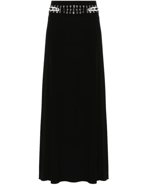 Jupe longue à taille haute Rabanne en coloris Black