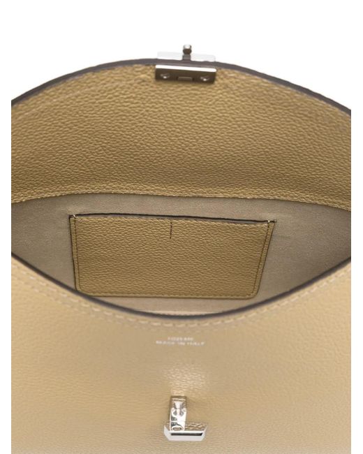 Totême Natural T-Lock Leather Clutch Bag