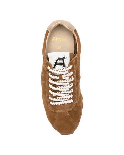 Ash Brown Flat Shoes Suede Upper