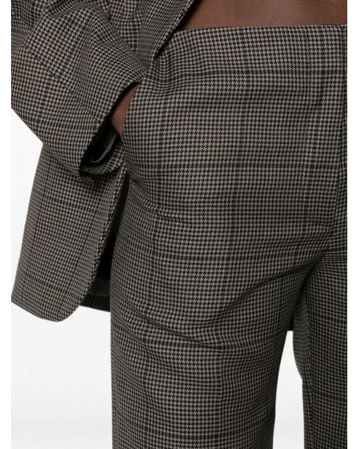 Mugler Gray Check-Pattern Trousers