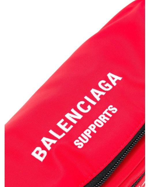 Balenciaga Red World Food Programme Waist Bag for men
