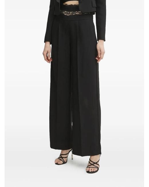 ERMANNO FIRENZE Black Lace-Insert Trousers