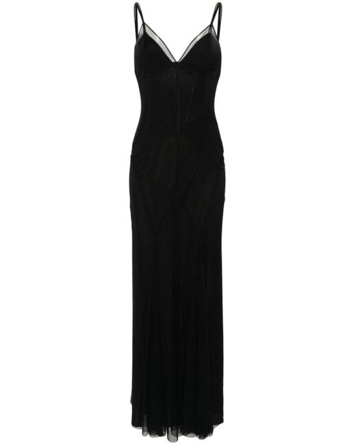 Dolce & Gabbana Maxi-jurk Met Mesh in het Black