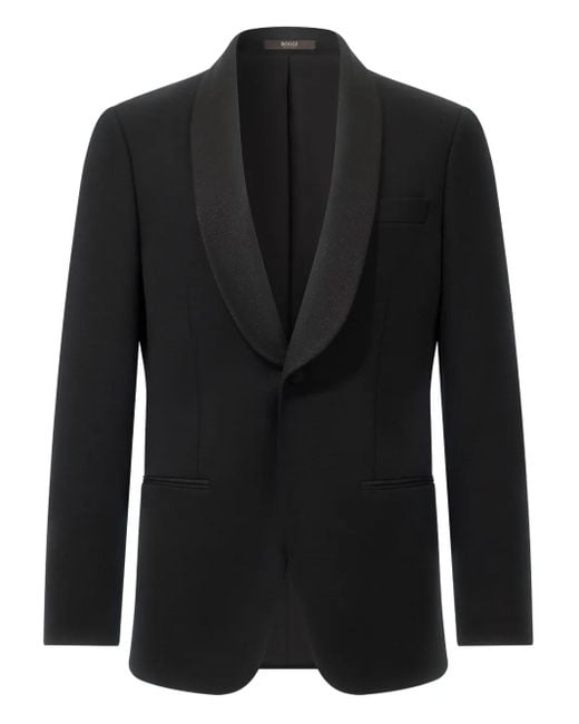 Boggi Black Shawl-Lapels Single-Breasted Blazer for men