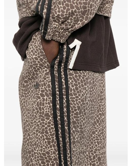 Adidas Brown Striped Pattern Track Pants