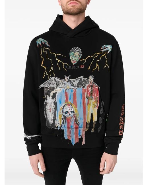Amiri Black Hoodie À Imprimé Graphique for men