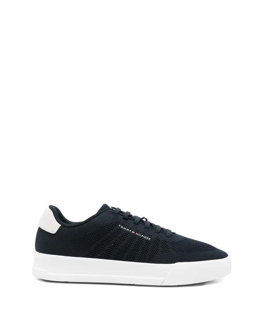Tommy Hilfiger Blue Logo-Print Sneakers for men