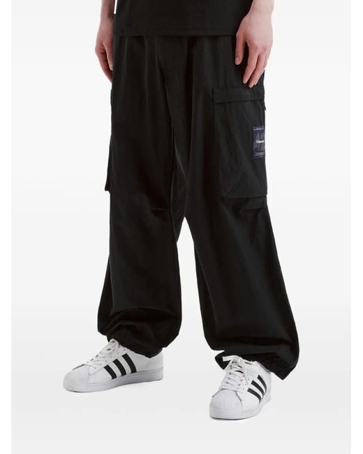 Chocoolate Black Logo-Patch Cargo Pants for men