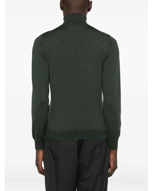 Maglione A Collo Alto di Tagliatore in Green da Uomo