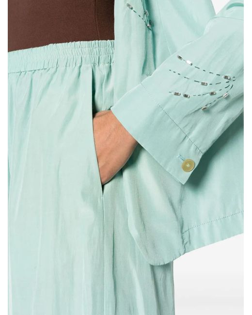 Forte_forte Blue Taffetas Palazzo Pants