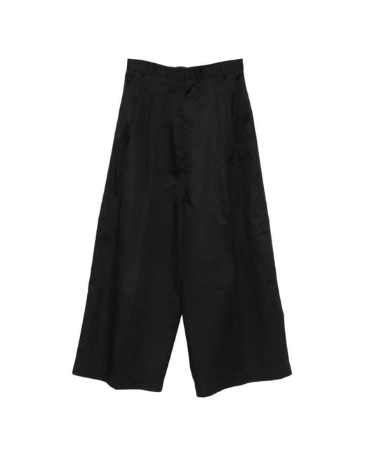 LỰU ĐẠN Black Lowline Pleated Trousers for men