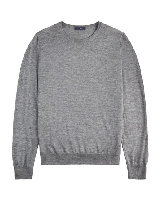 Fay Gray Crew-Neck Sweater for men