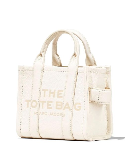 Marc Jacobs White The Leather Micro Tote Bag