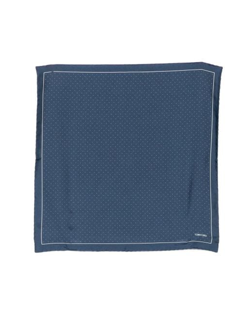 Tom Ford Blue Polka Dot Pocket Square for men