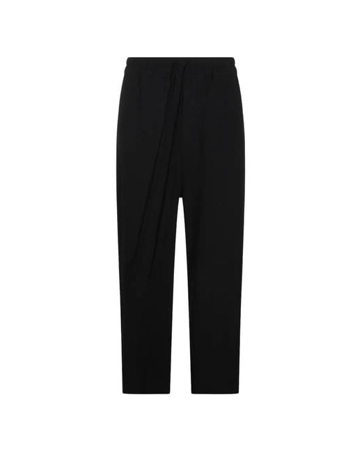 Thom Krom Black Drawstring-Waist Trousers for men