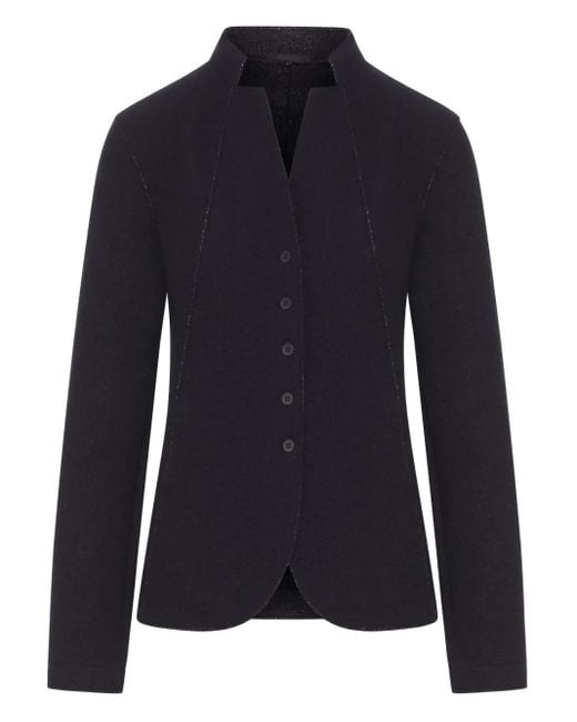Transit Blue Wool Buttoned Jacket