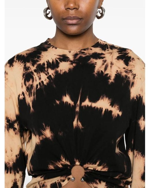 Rabanne Black Abstract-Print T-Shirt