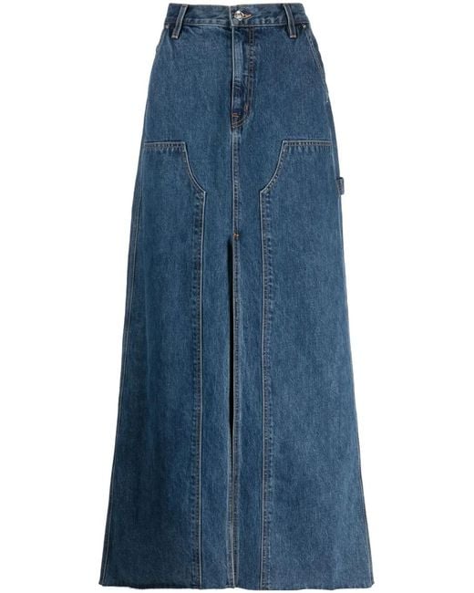 SLVRLAKE Denim Blue High-Waist Denim Long Skirt