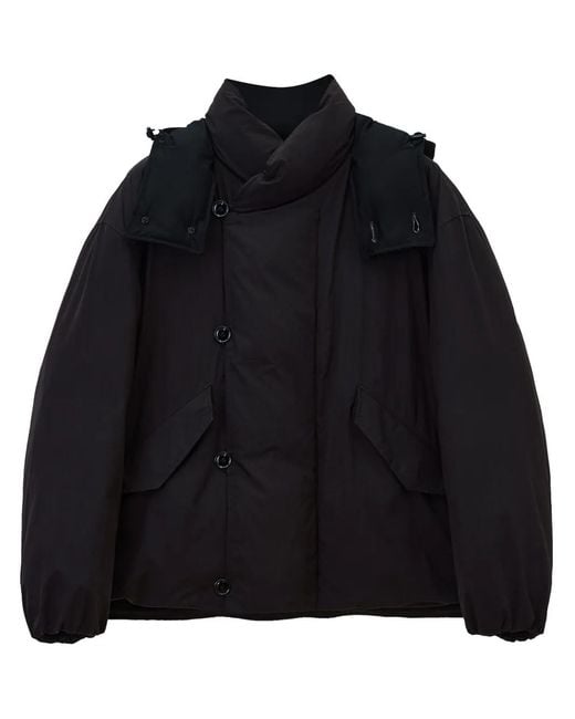 Lemaire Black Down Jacket With Hood for men