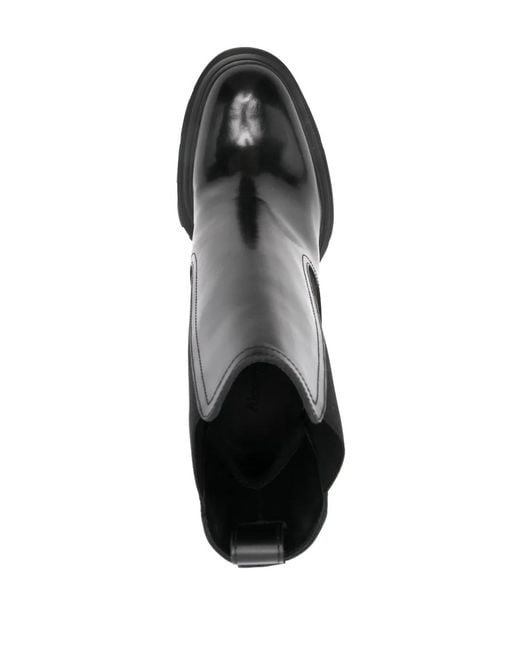 McQueen Black Leather Boots