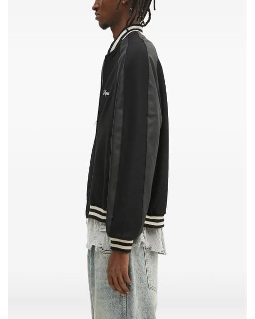 Represent Black Embroidered Bomber Jacket for men