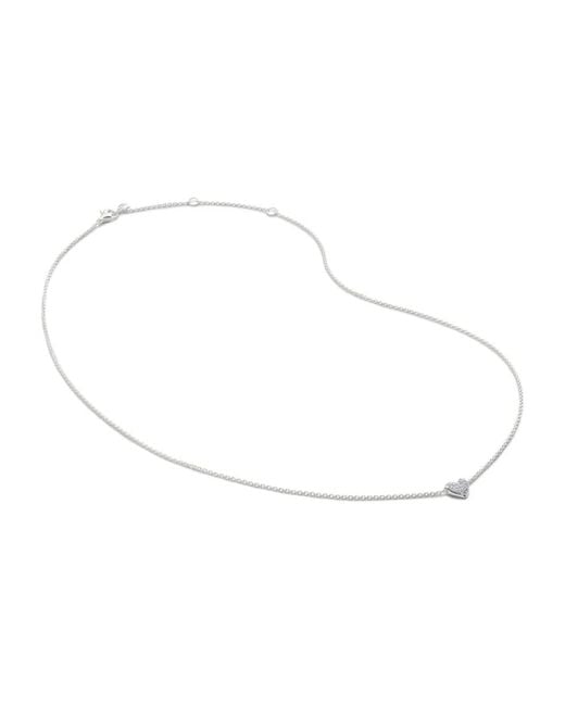 Monica Vinader White Collier À Pendentif Cœur