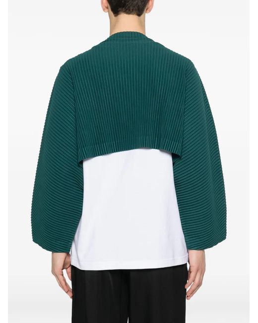 Homme Plissé Issey Miyake Green Pleated Top for men