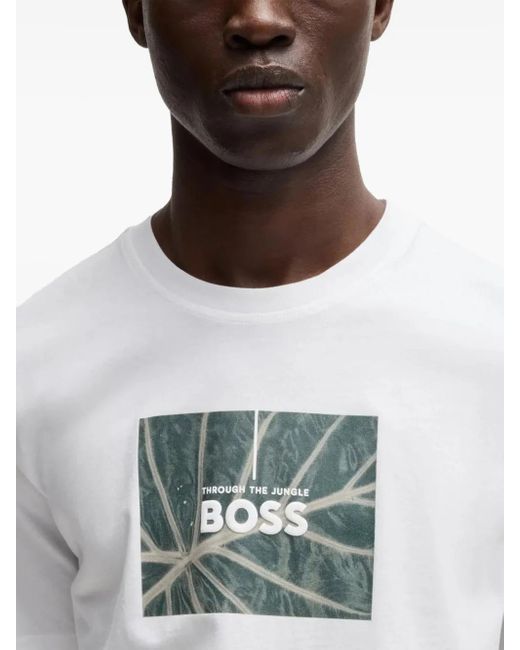 メンズ Boss プリント Tシャツ Gray
