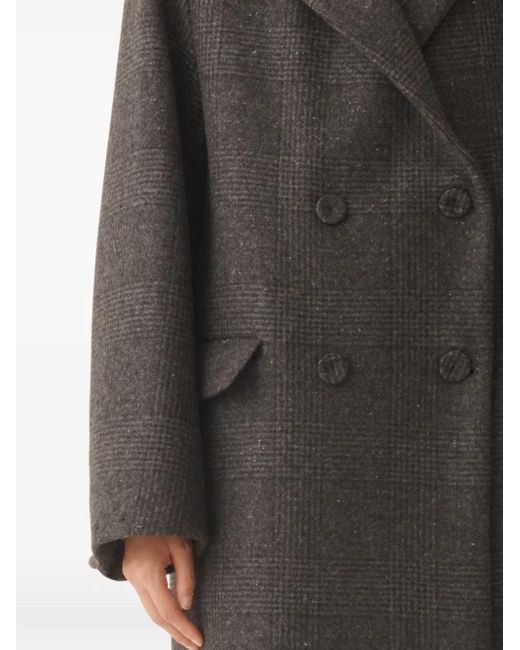 Cappotto Doppiopetto A Quadri di Fabiana Filippi in Gray