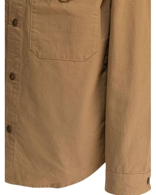 Ceccarelli Brown Button-Fastening Cotton Shirt for men