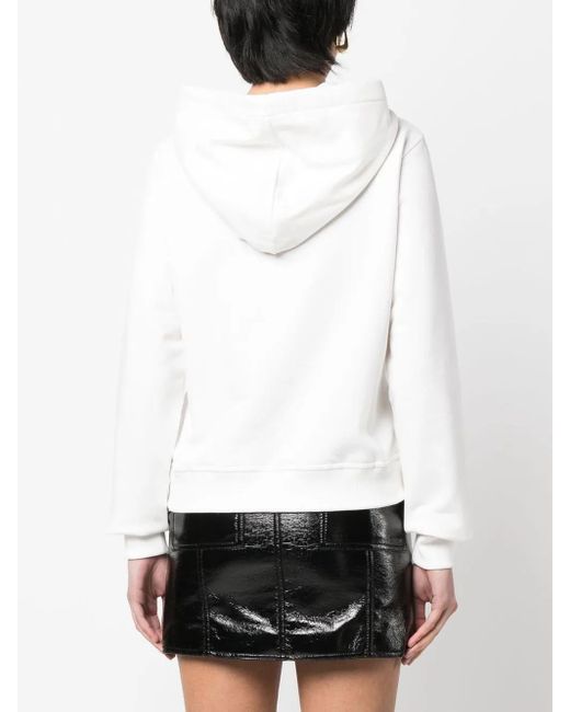 DIESEL White Logo-Patch Drawstring Hoodie