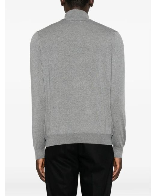 Gran Sasso Gray Roll-Neck Wool Sweater for men