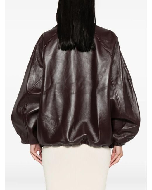 Magda Butrym Black Leather Zip-Up Jacket