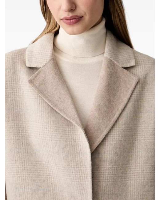 Joseph Ribkoff Natural Check-Pattern Reversible Coat