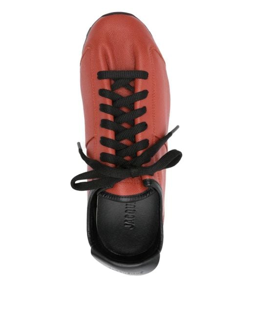 Jacquemus Red Leather Lace-Up Sneakers
