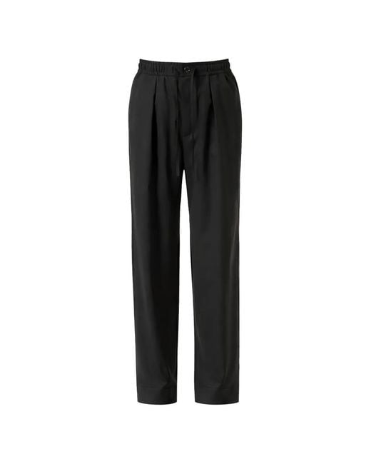 Attachment Black Pleat Drawstring Trousers for men