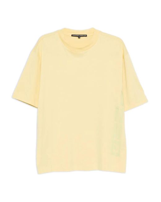 MEGUSTA Yellow Logo-Print Cotton T-Shirt