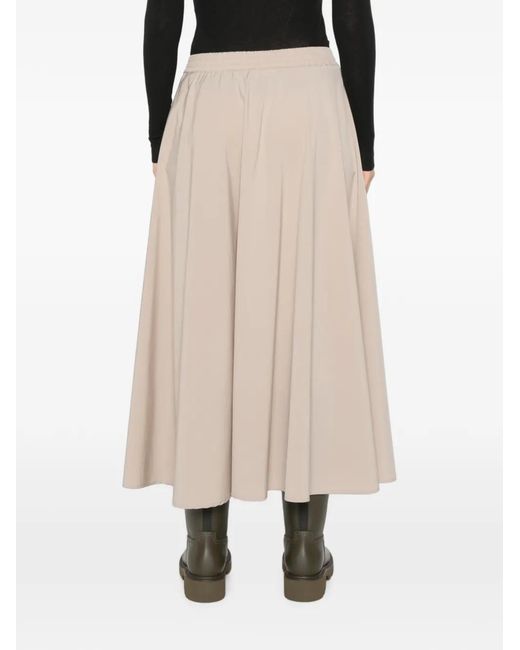 Herno Natural Drawstring Flared Maxi Skirt
