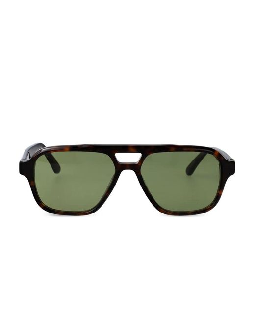 Retrosuperfuture Green Maneval Browline Sunglasses for men