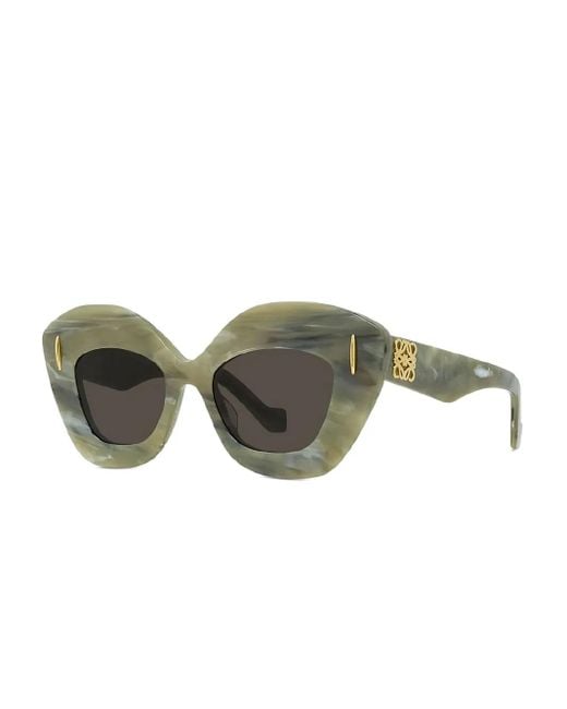 Loewe Gray Cat-Eye Marble-Pattern Sunglasses