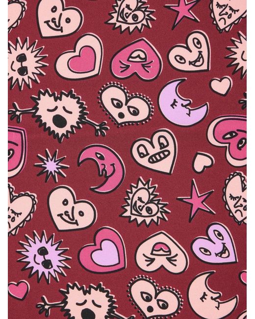 Paul Smith Red Heart-Print Scarf