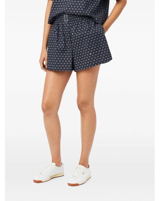Lacoste Blue Short Oversize Imprimé