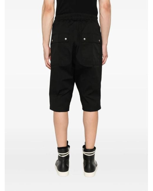 Rick Owens Black Drawstring Pockets Shorts for men