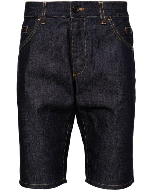Dolce & Gabbana Blue Contrast-stitch Denim Shorts for men