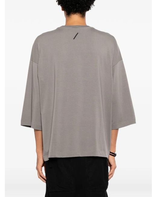 Thom Krom Gray T-Shirt À Logo Imprimé for men
