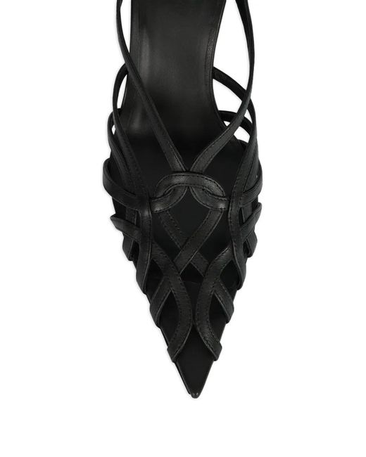 Balmain White Smooth-Leather Cage Sandals